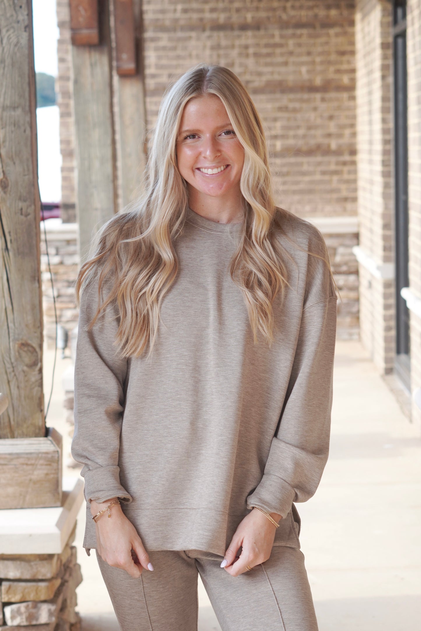 Spanx Brushed Air Essentials Crewneck Top