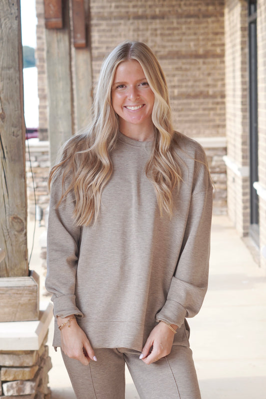 Spanx Brushed Air Essentials Crewneck Top