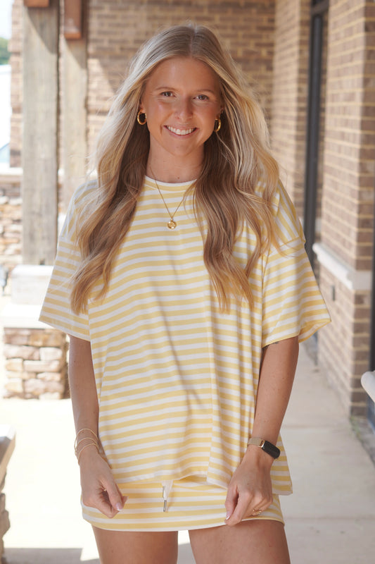 Yellow Stripes Relaxed Tee