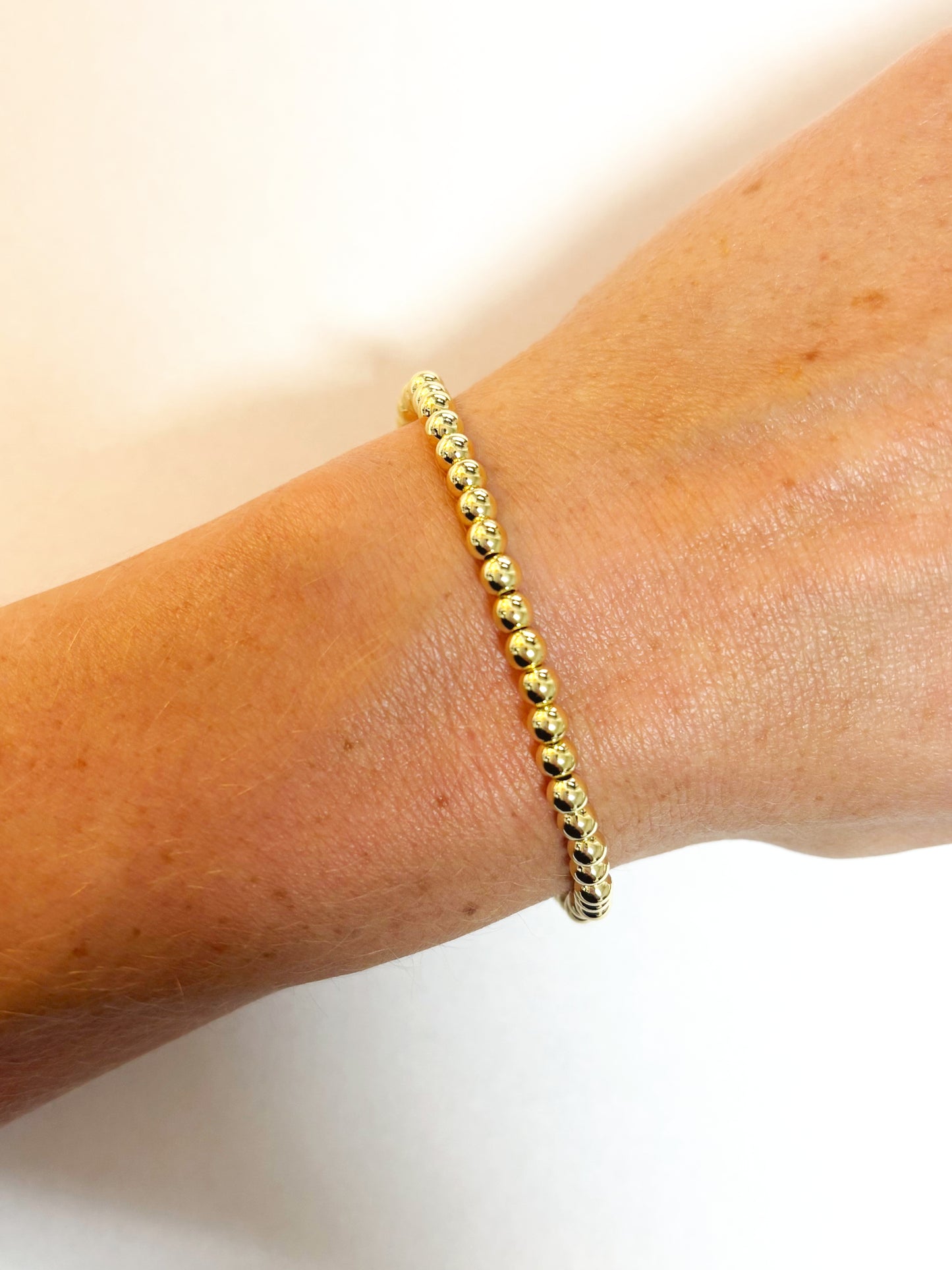 4mm Gold Round Beaded Bracelet