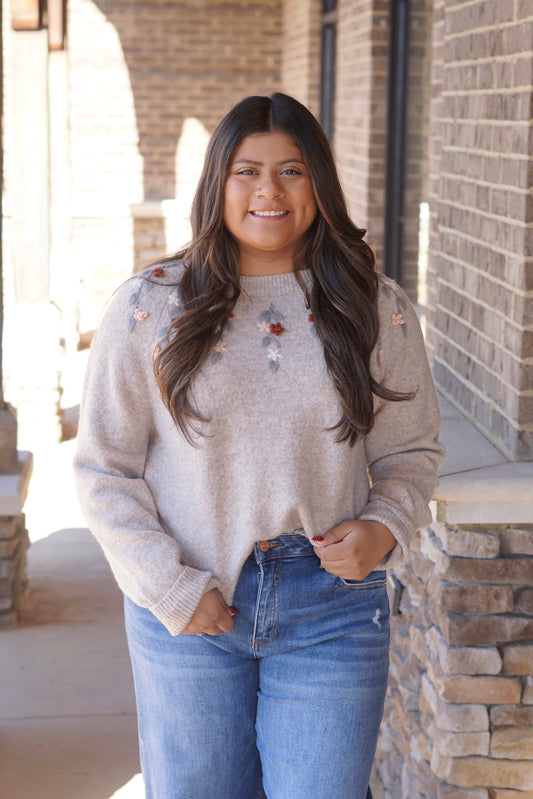 Maggie Floral Embroidered Sweater