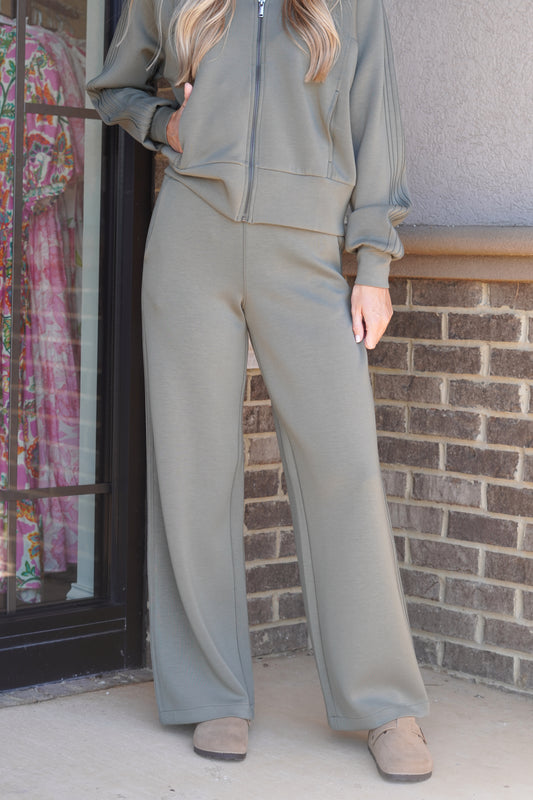 Spanx Airessentials Pintuck Wide Leg Pant Herb