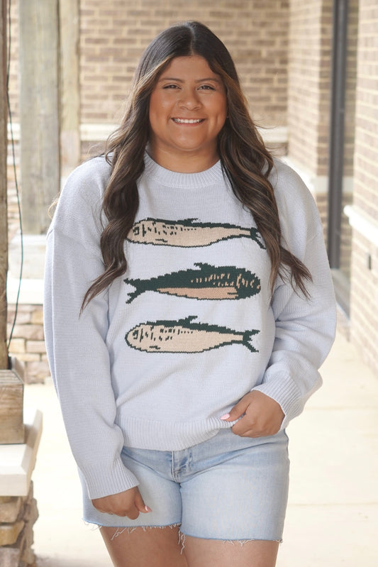 Knit Baby Blue Fish Sweater