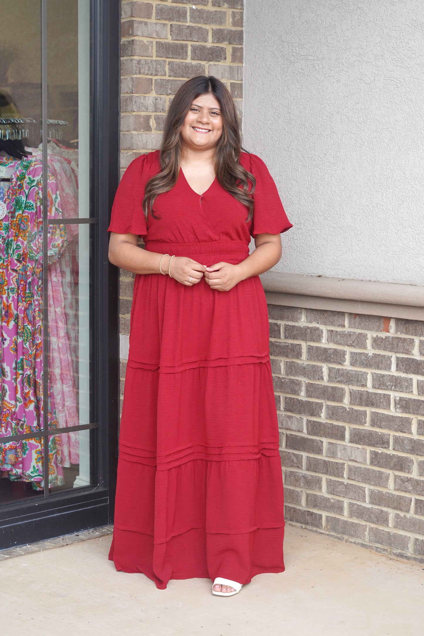 Payton Pintuck Tiered Maxi Dress
