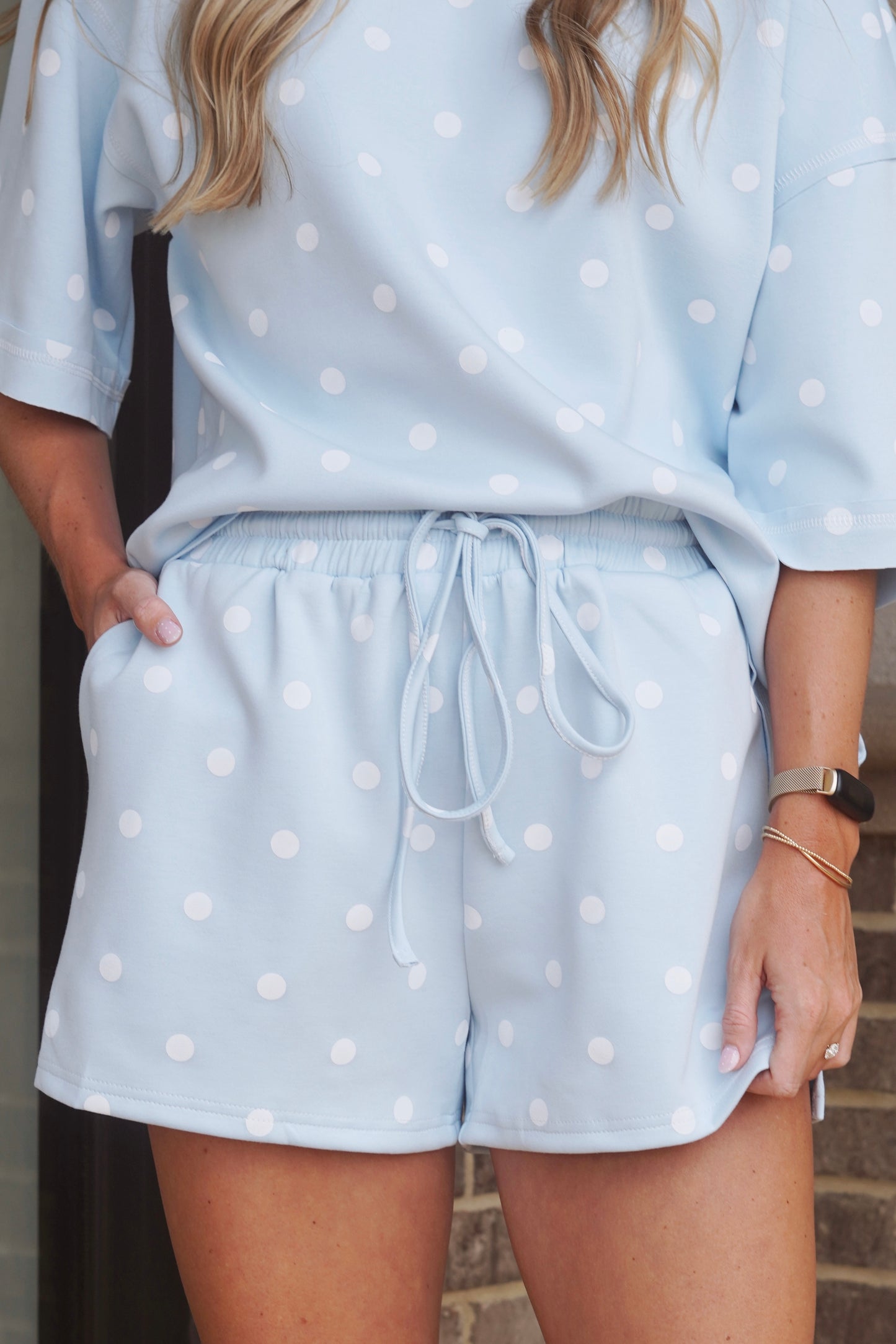 Baby Blue Polka Dot Shorts