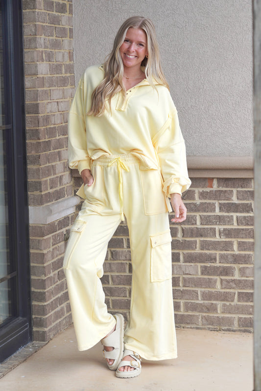 Buttercream Cargo Sweatpants