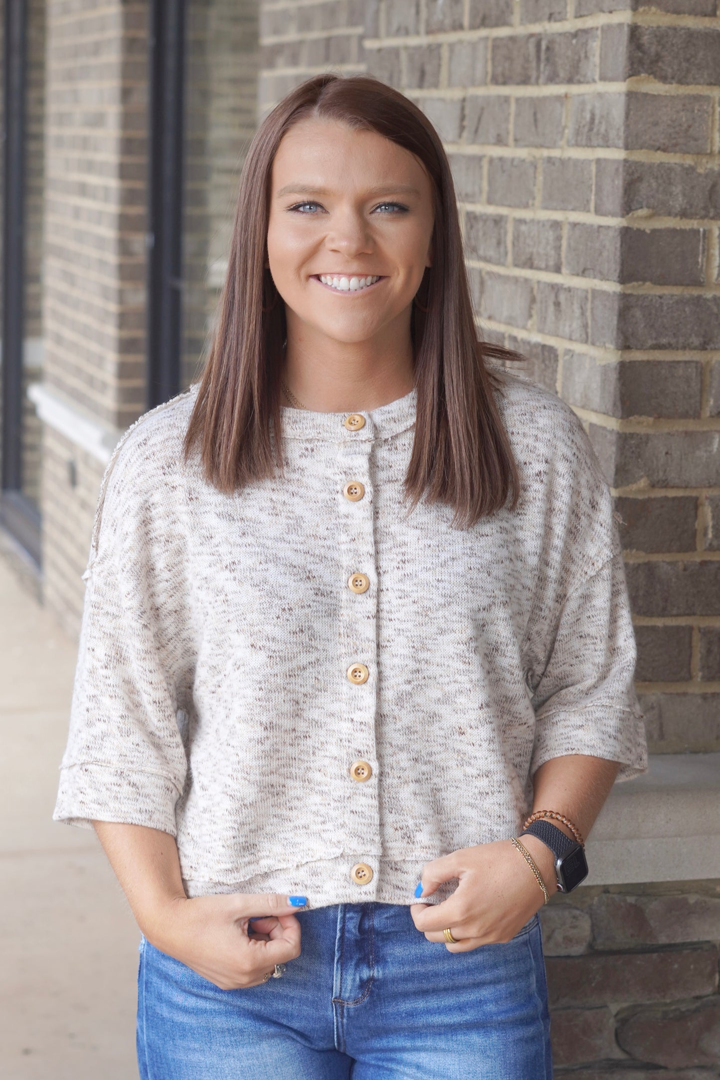 Cami Neutral Button Cardigan