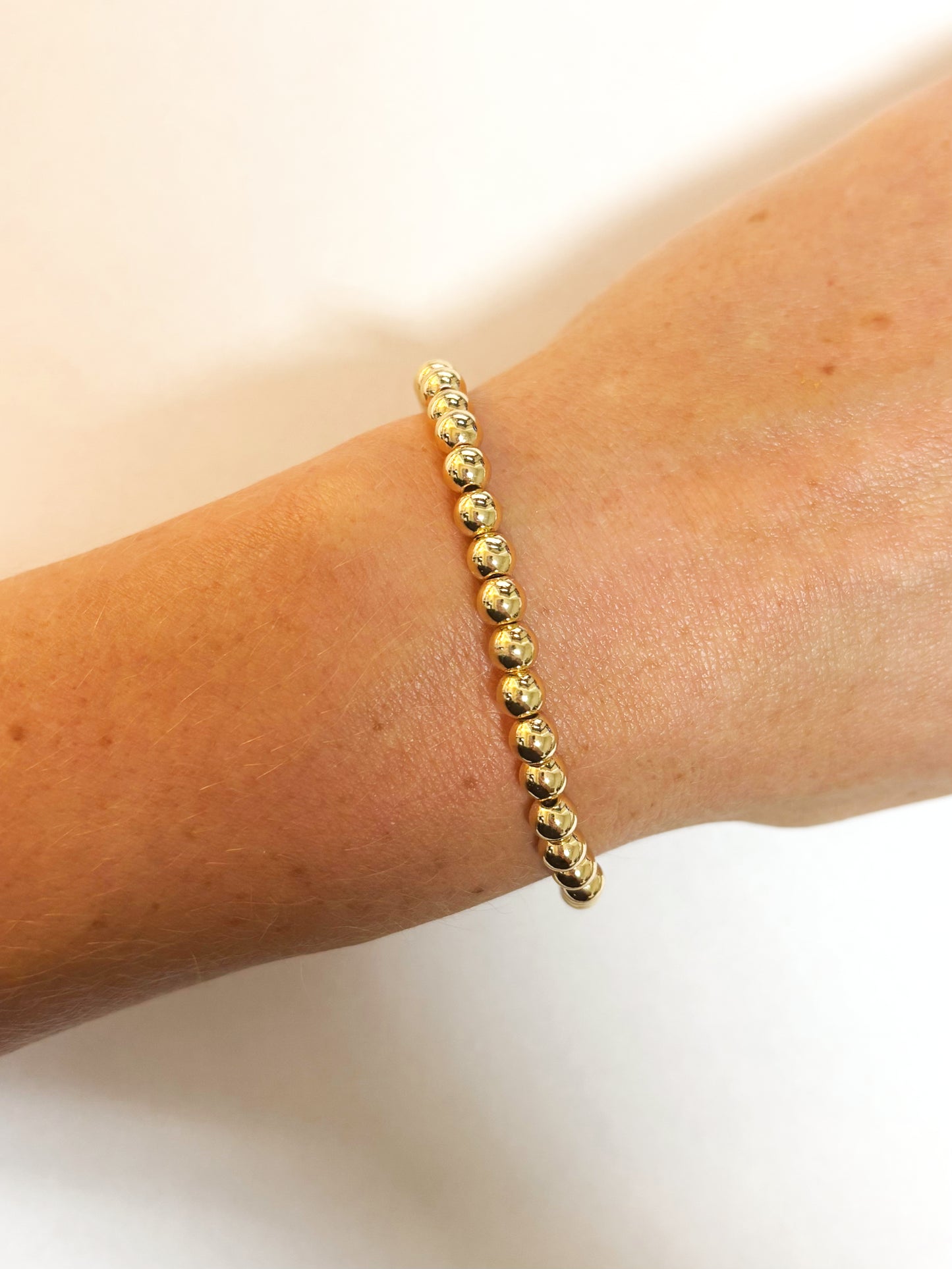 5mm Gold Round Beaded Bracelet