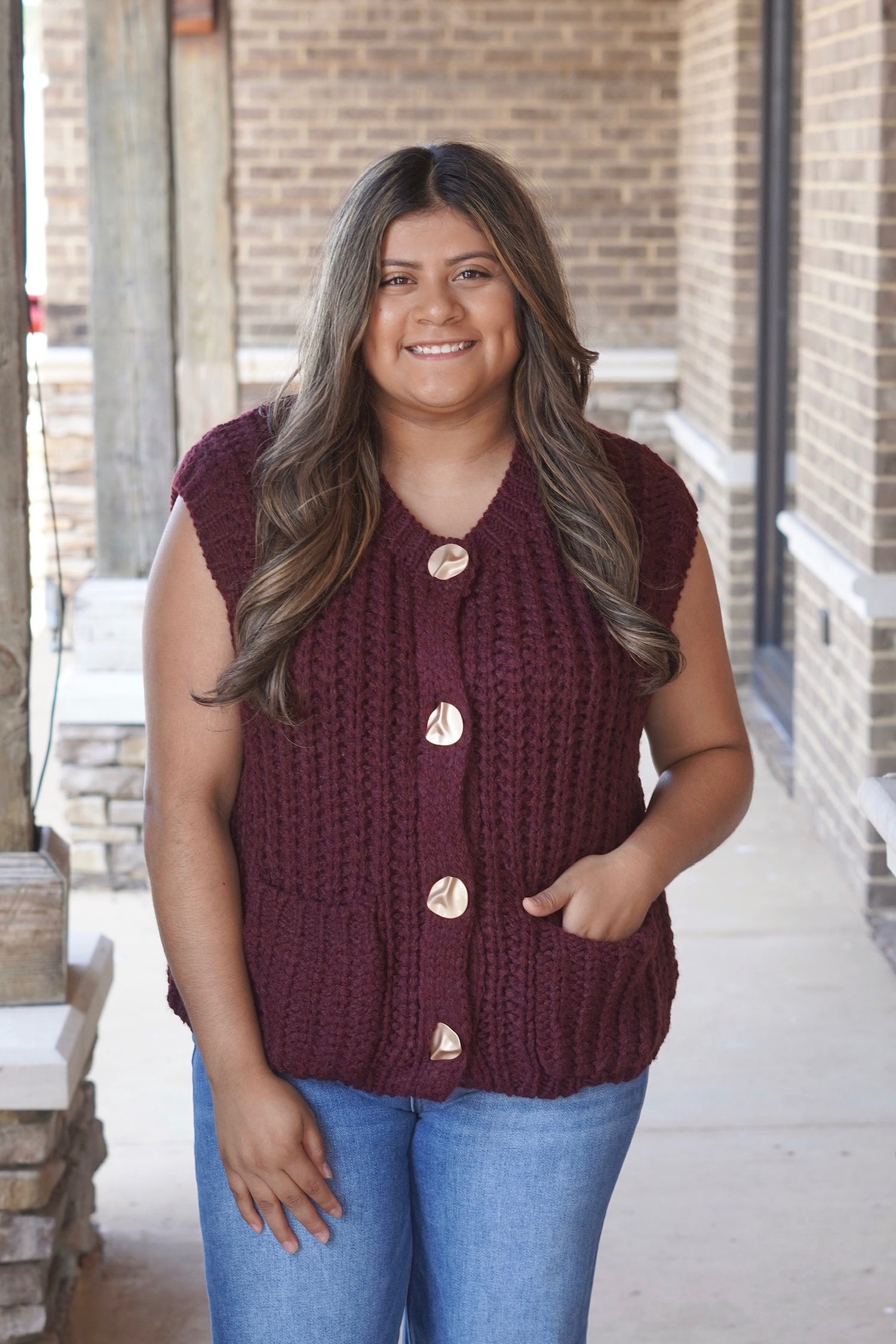 Cardinal Chunky Knit Vest – Allie and Me Boutique
