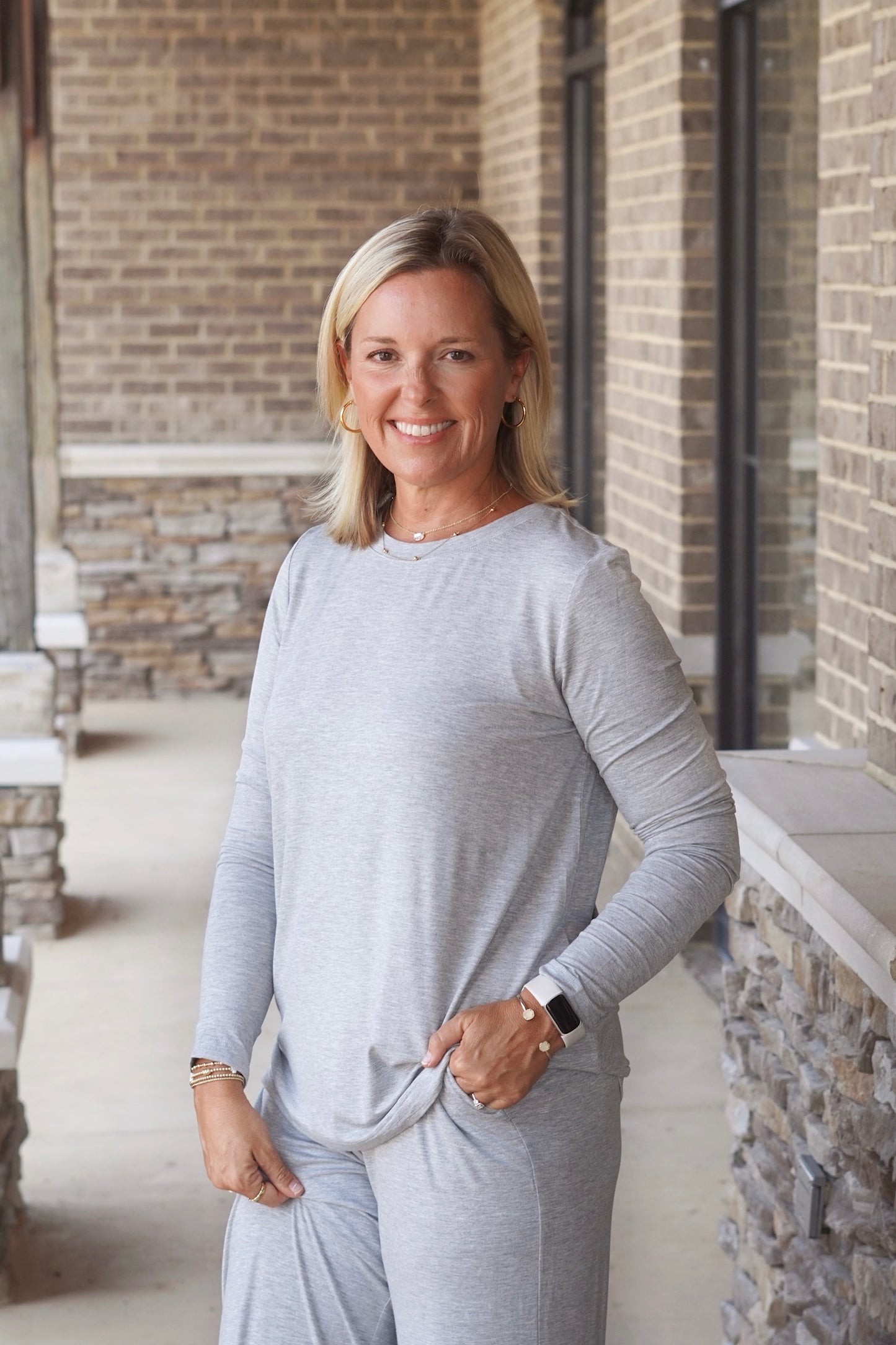 Layla Lounge Long Sleeve Top
Crew Neckline
Long Sleeves
Color: Grey
Relaxed Fit