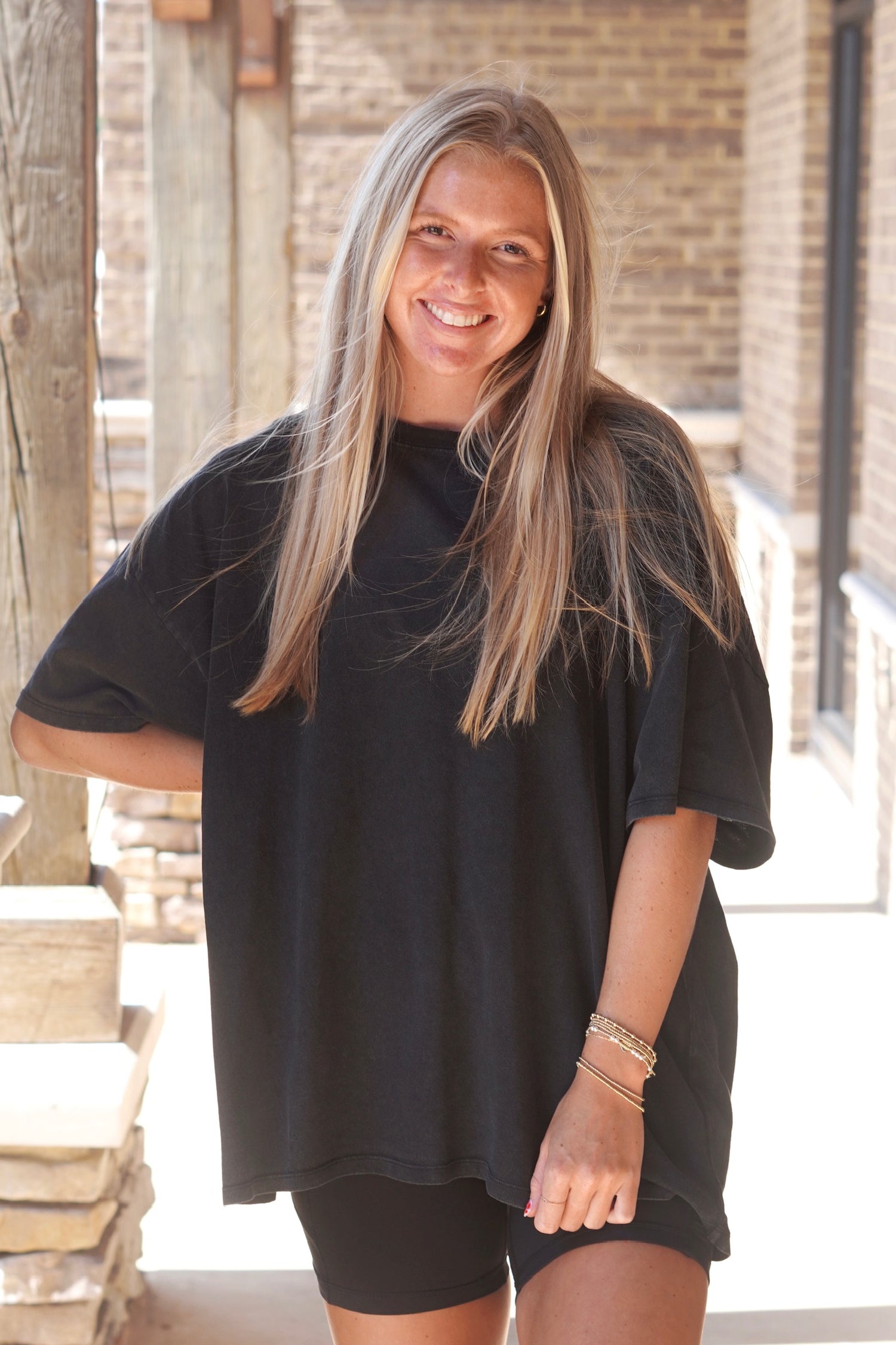 black oversized t-shirt