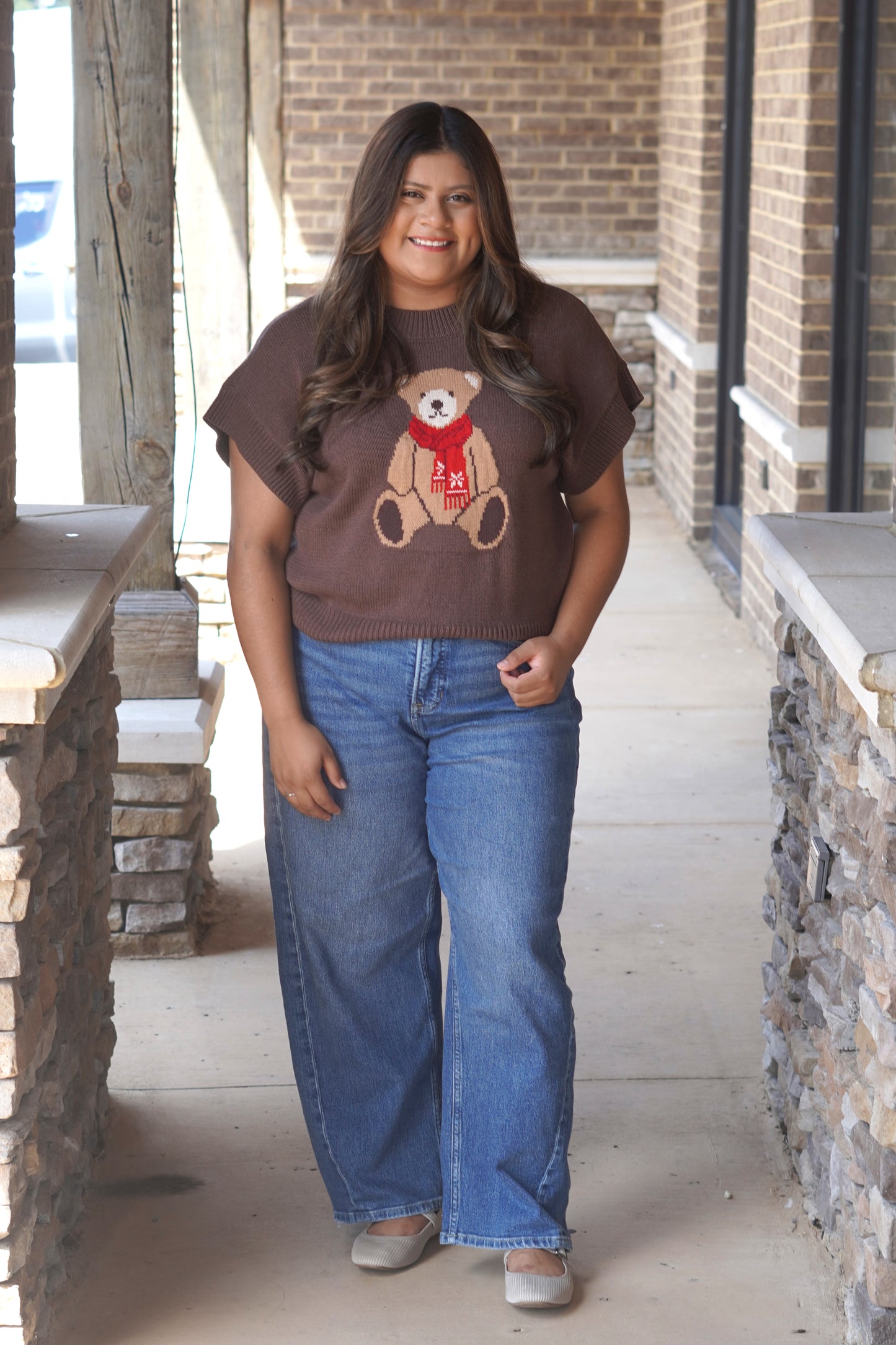 Teddy Bear And Scarf Sweater