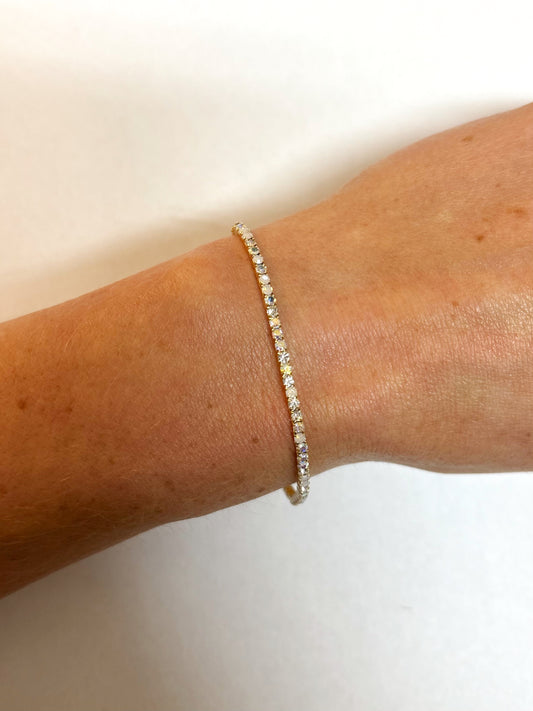 Iridescent Gold Mix Crystal Tennis Bracelet
