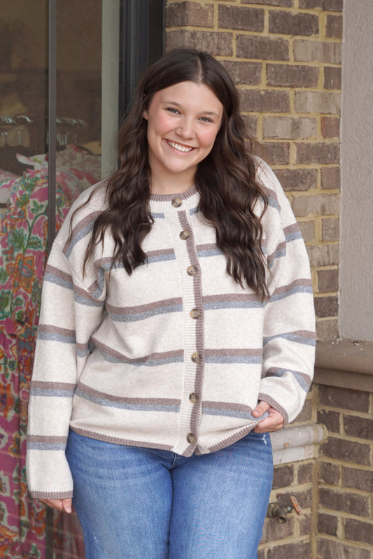 Vanilla Latte Striped sweater