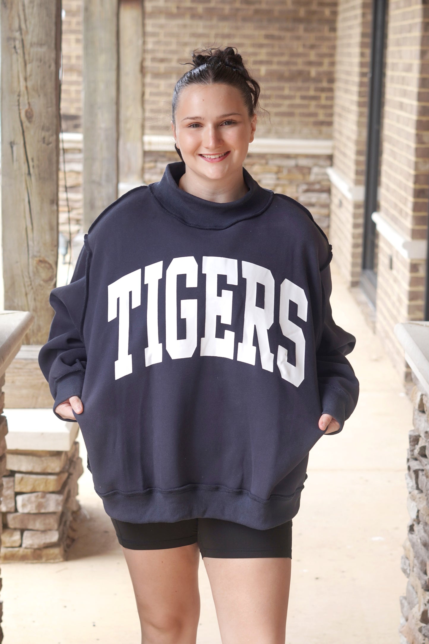 Tigers Navy Reversible Mockneck