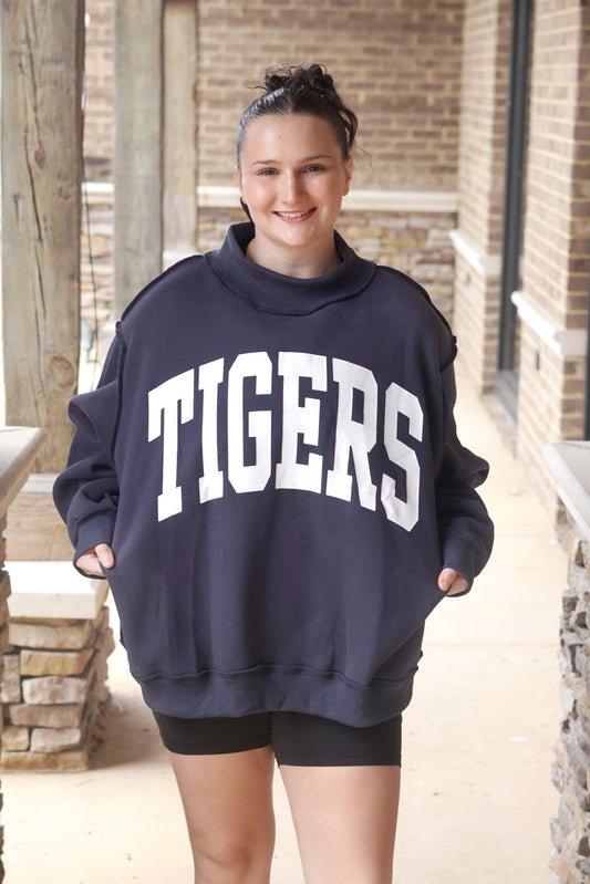 Tigers Navy Reversible Mockneck