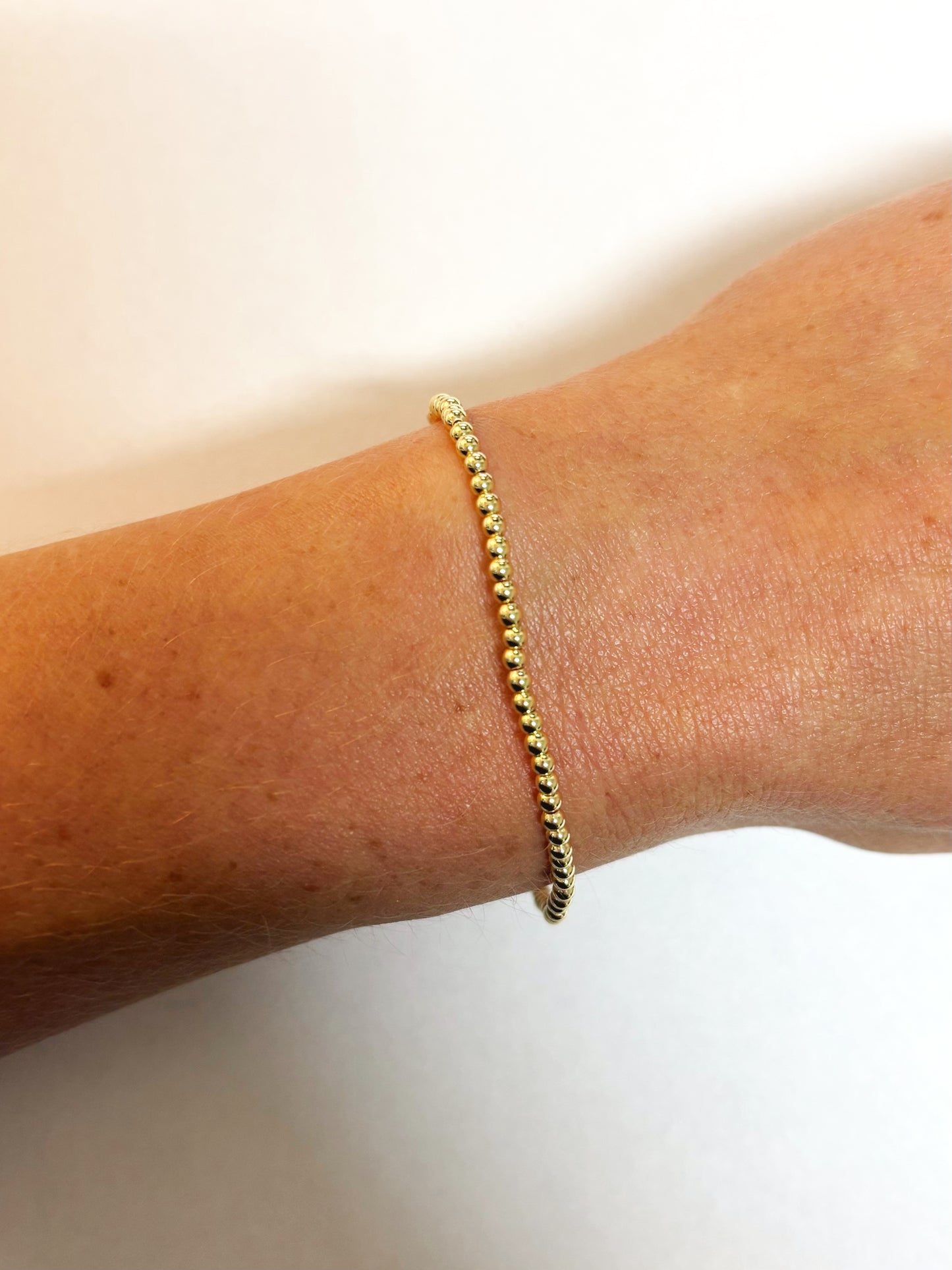 2.5mm Gold Round Beaded Bracelet