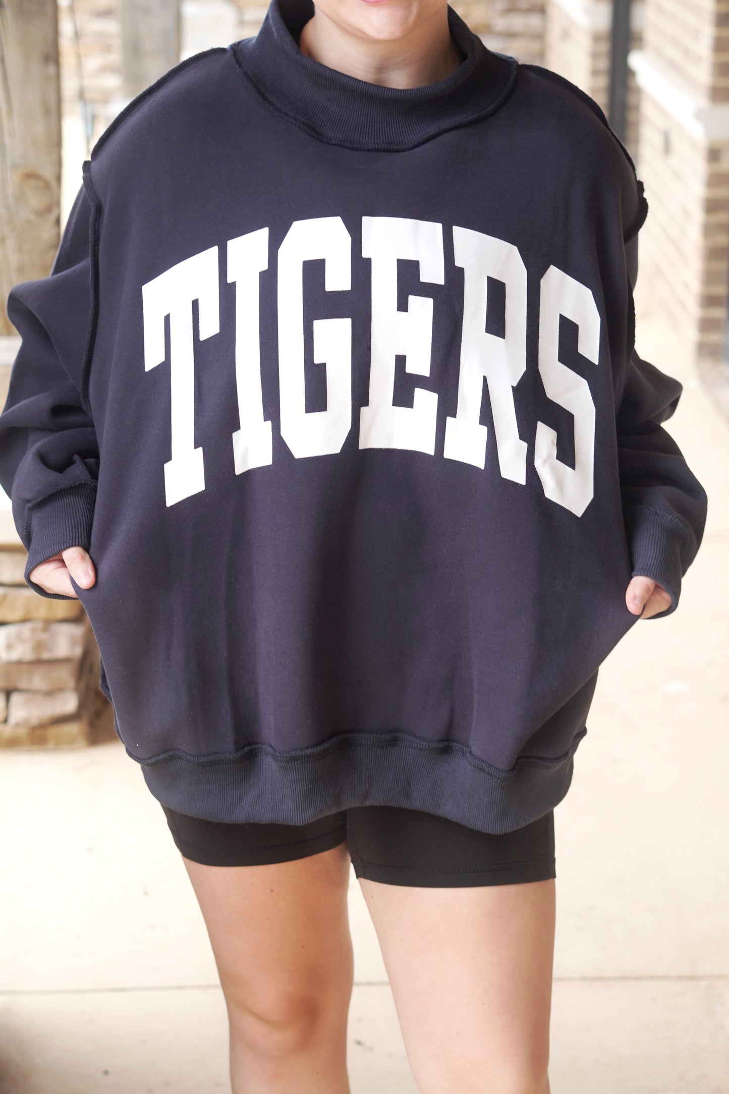 Tigers Navy Reversible Mockneck