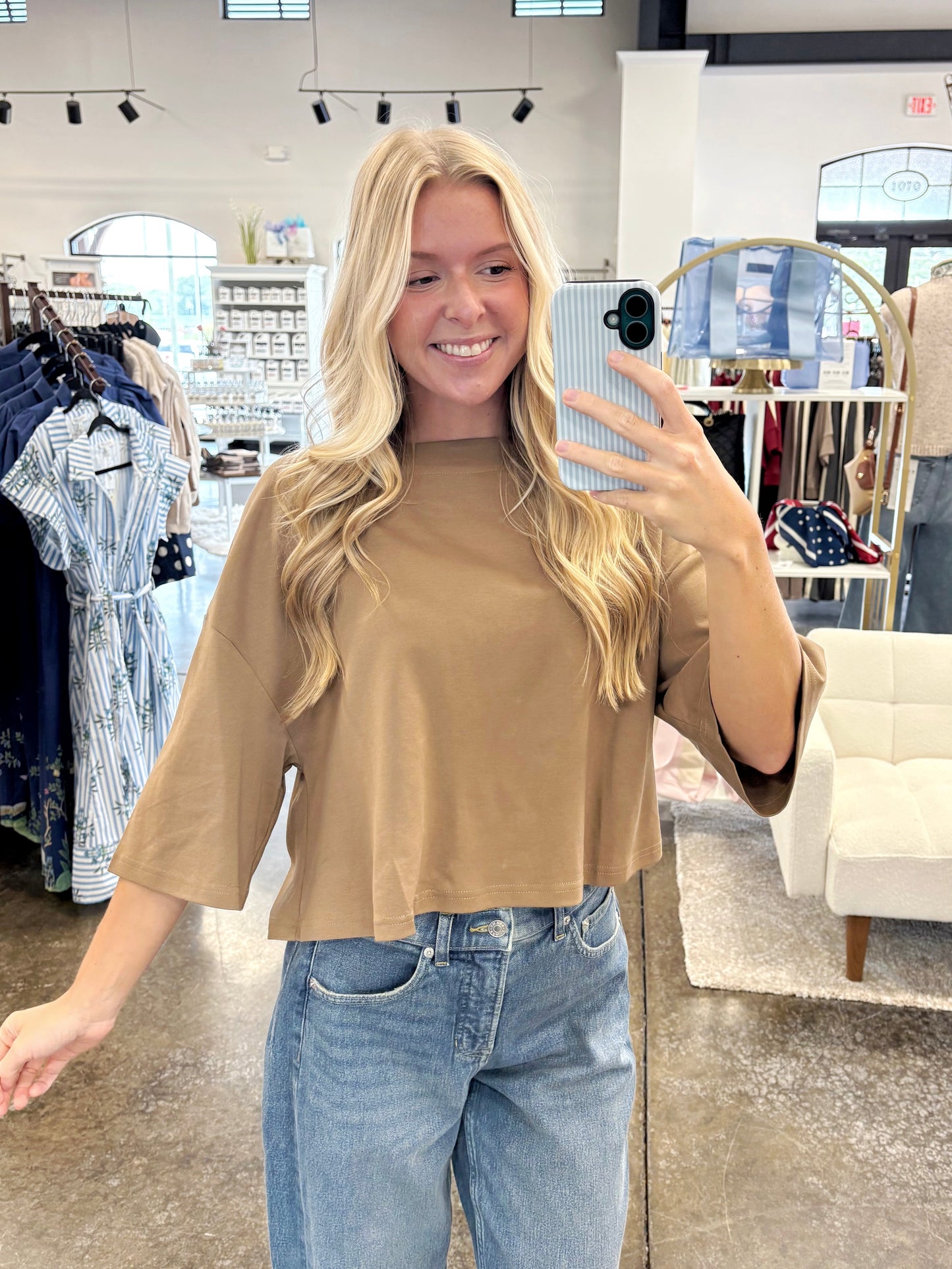 Mocha Everyday Angel Sleeve Top