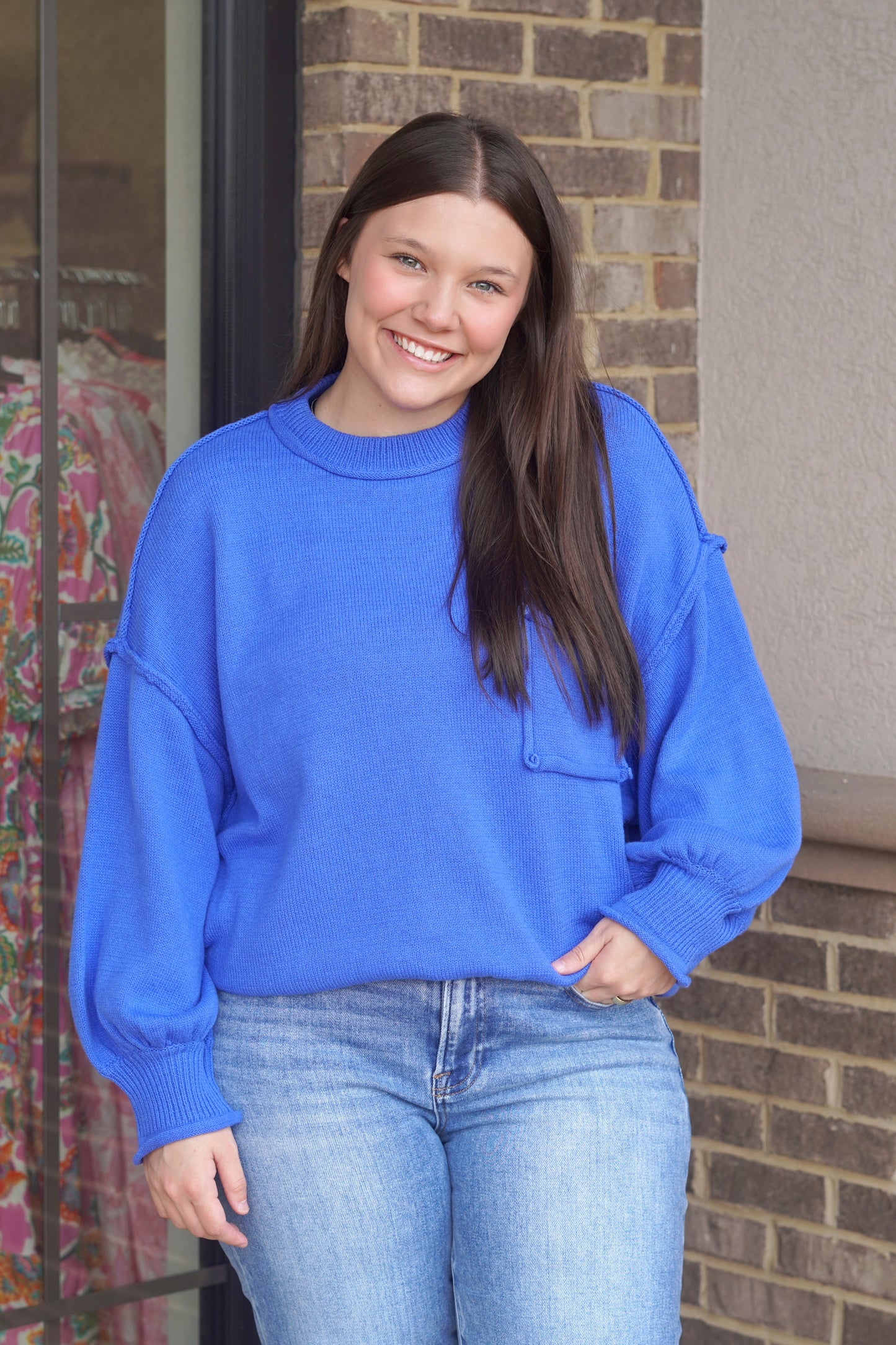 Cobalt Blue Long Sleeve Sweater