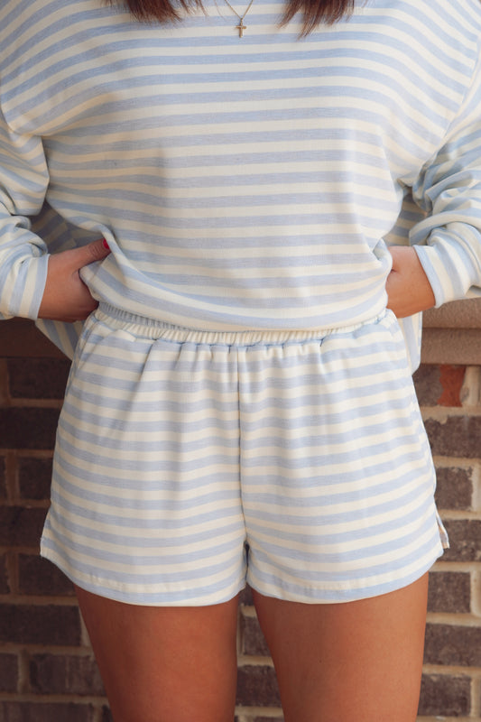 Baby Blue Striped Shorts