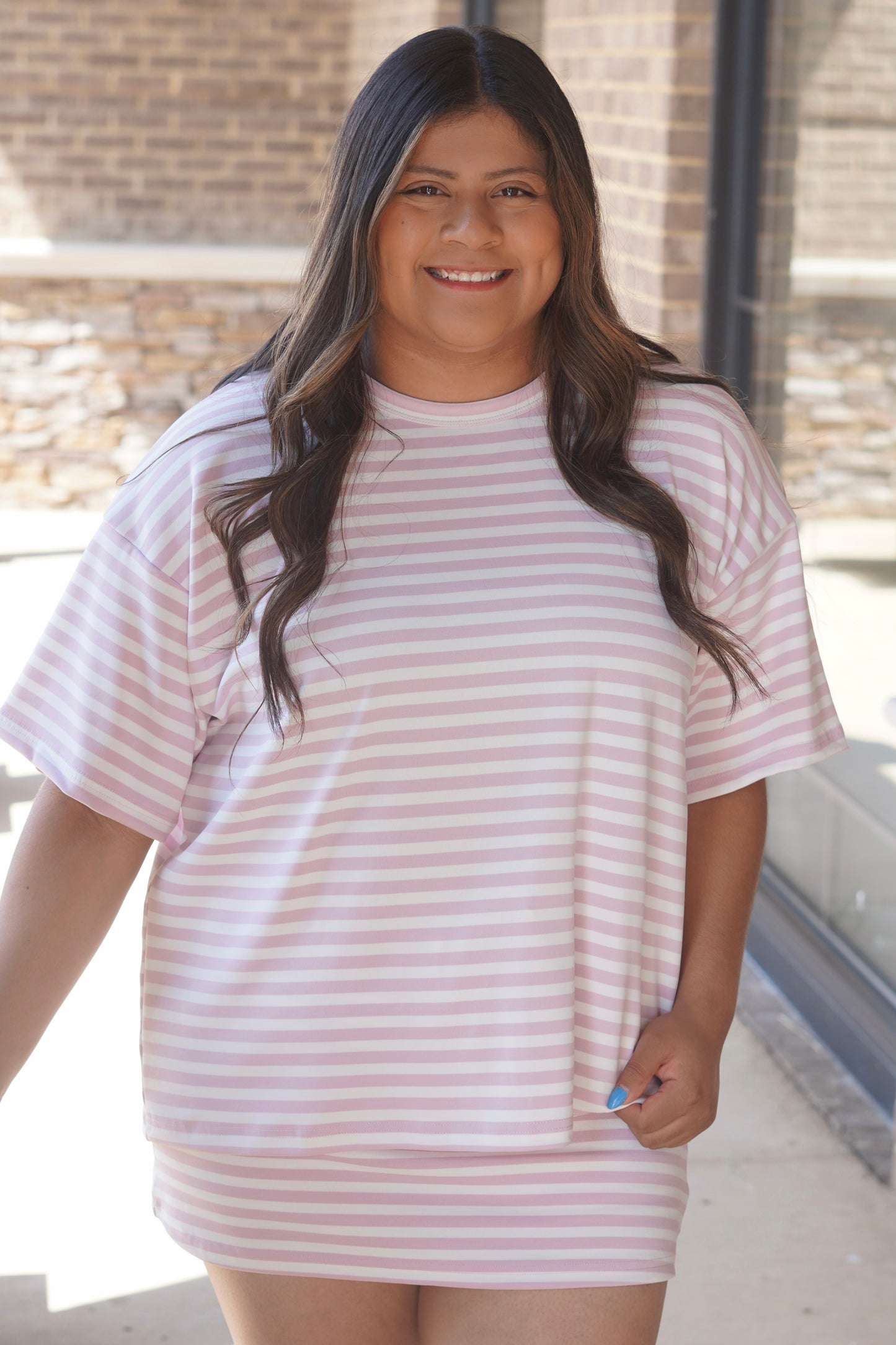 Pink Stripes Relaxed Tee