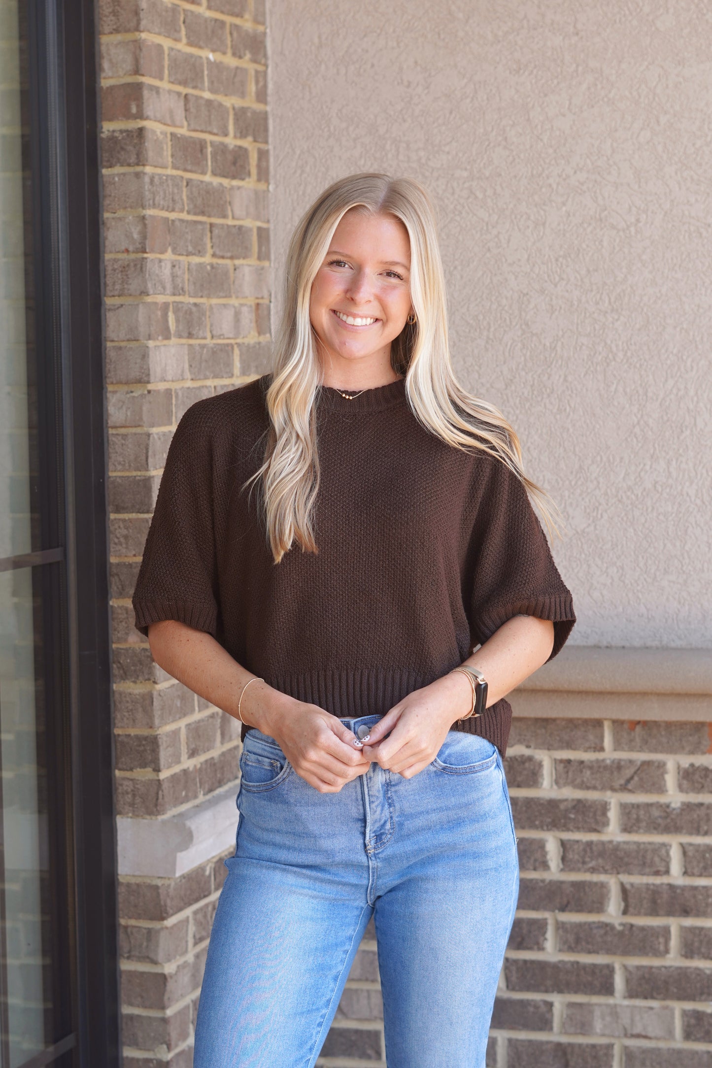 Everyday Brown Knit Top