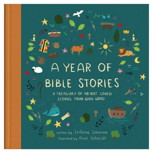 A year of monthly Bible stories with each month having a theme. Dimensions: 8 x 8.5 in (20.3 x 21.6 cm). Hardback book