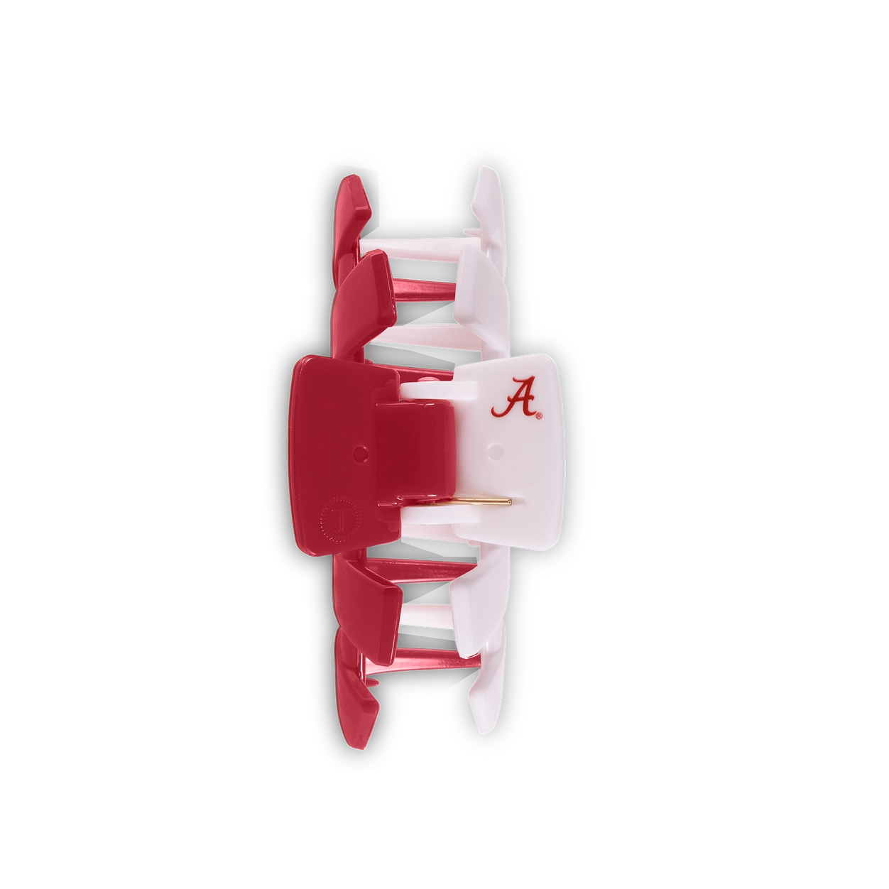 Red and White Claw Clip for Hair with University of Alabama Logo
