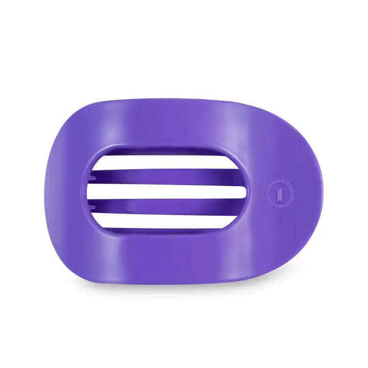 flat round hair clip in purple