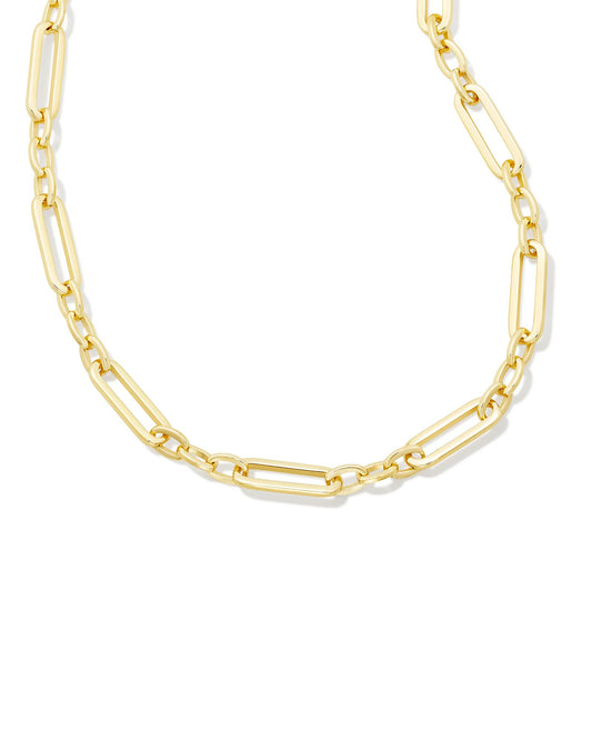 Bring some modern edge to your necklace stack with the Heather Link and Chain Necklace in Gold. Featuring interlocked oval links, this style can be worn as a classic chain or as a Y necklace so you can switch up your style.