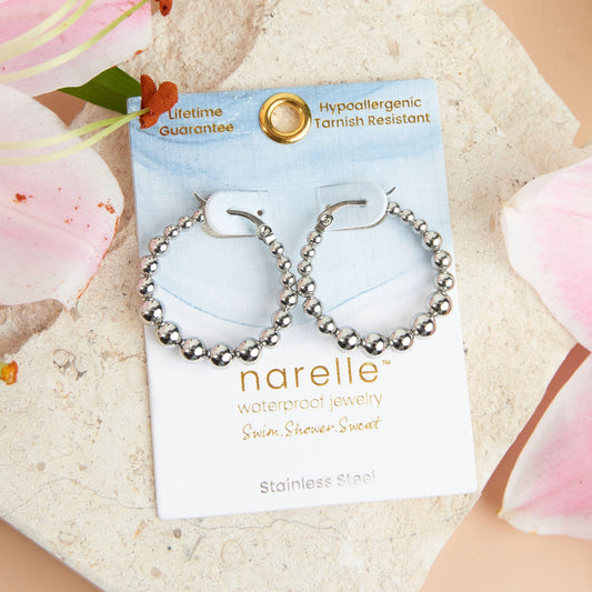 Bubble Hoop Earrings Silver