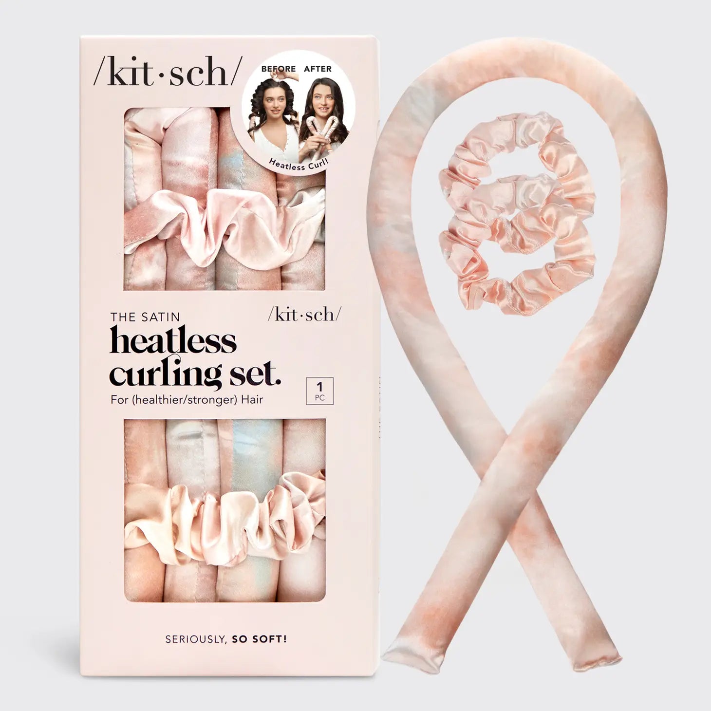 pink heatless curls set