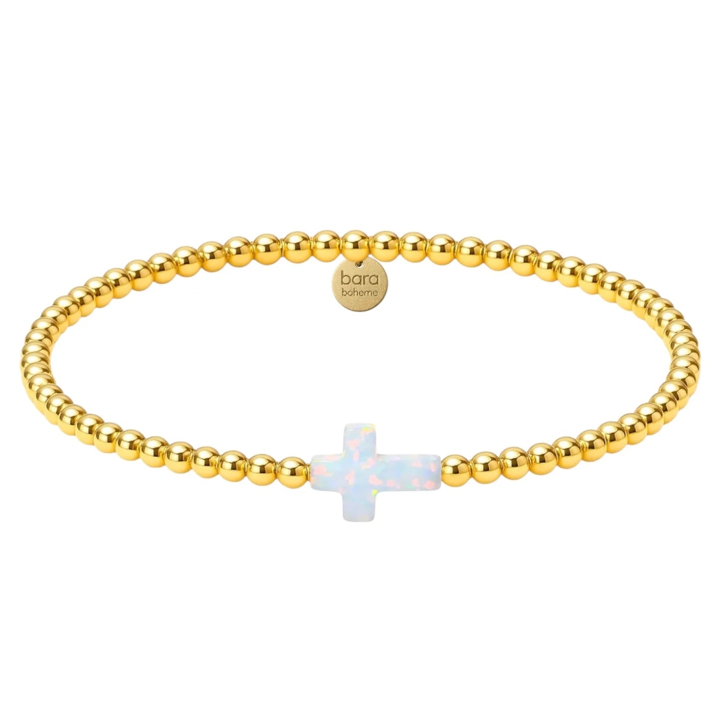 Cross Beaded Opal Bracelet