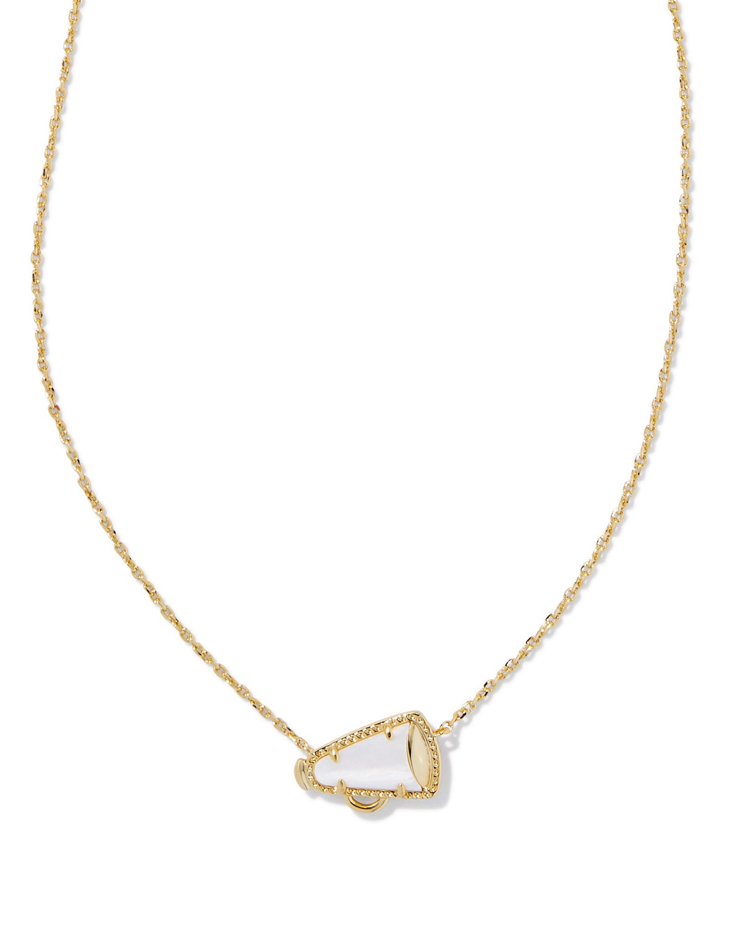 gold necklace with megaphone pendant