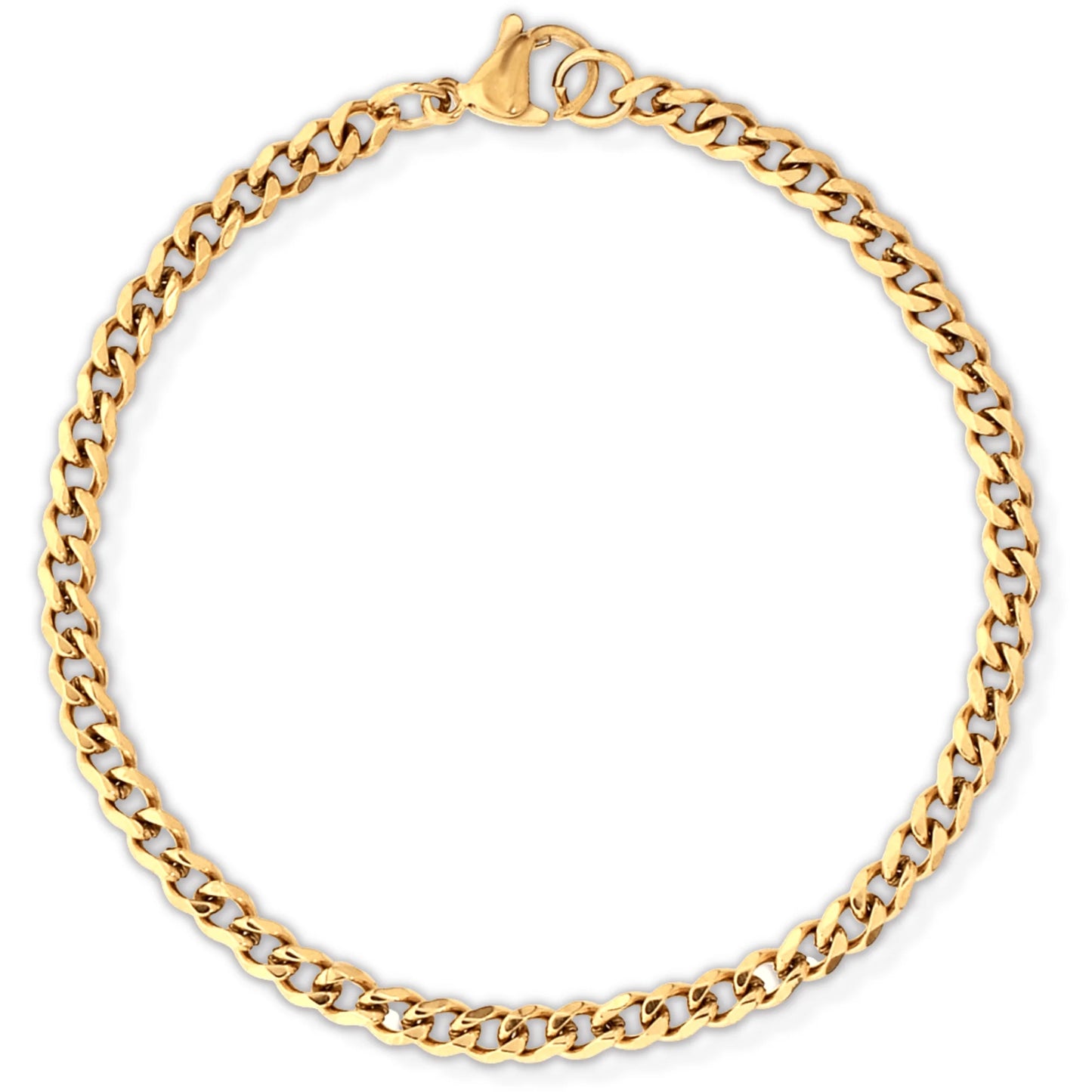 cuban chain gold bracelet with lobster claps closure 