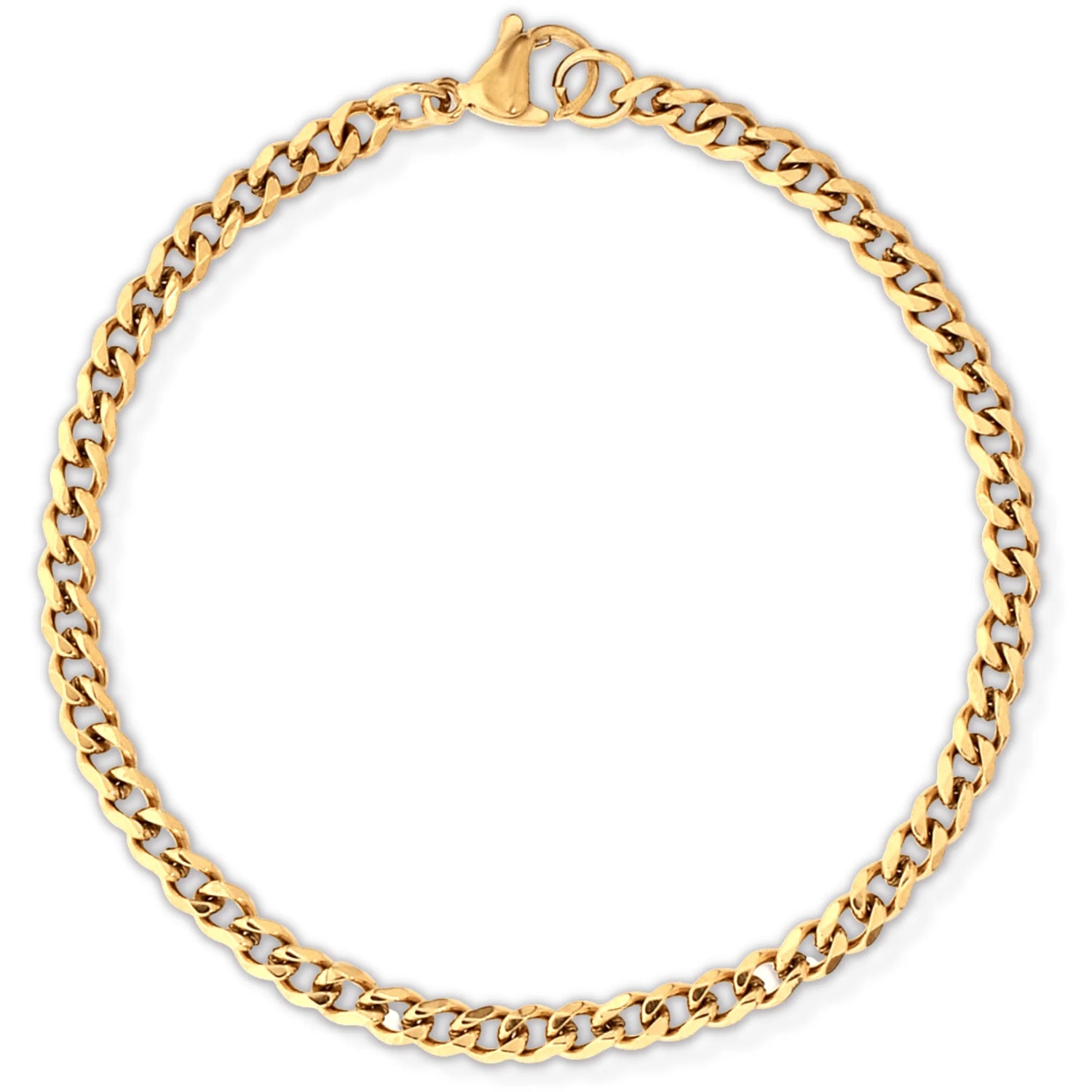 cuban chain gold bracelet with lobster claps closure 