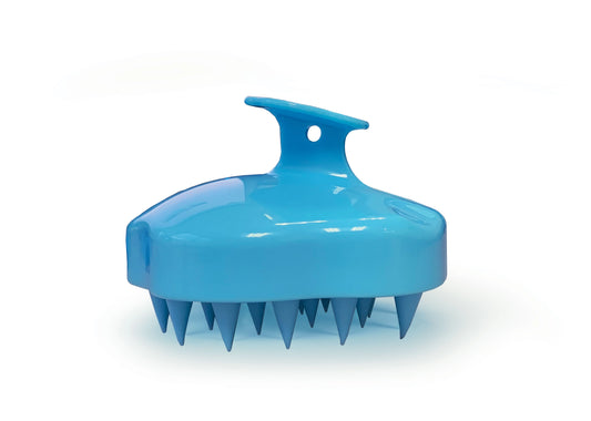 Blue dry scalp massager with bristles