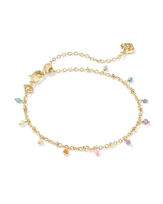 <h3>Metal</h3> <p>14k Yellow Gold Over Brass</p> <p><br></p> <h3>Material</h3> <p>aqua apatite, ivory mother of pearl, teal amazonite, orange agate, light yellow mother of pearl, peony ivory mother of pearl, lilac phosphate, variegated turquoise magnesite, amethyst</p> <p><br></p> <h3>Closure</h3> <p>Lobster Clasp W/ Single Adjustable Slider Bead</p> <p><br></p> <h3>Size</h3> <p><span>8"L</span></p>
