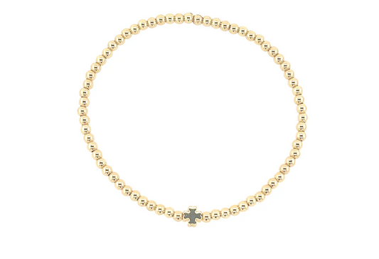 Clover Charm Gold Filled beaded Bracelet BALL BEAD MATERIALS: 14K GOLD FILLED, STERLING SILVER OR ROSE GOLD PENDANT MATERIAL: 18KG PLATED ON STERLING SILVER (GOLD ONLY) STONES: CUBIC ZIRCONIA STRETCHY LENGTH: 6.5" OR 7"