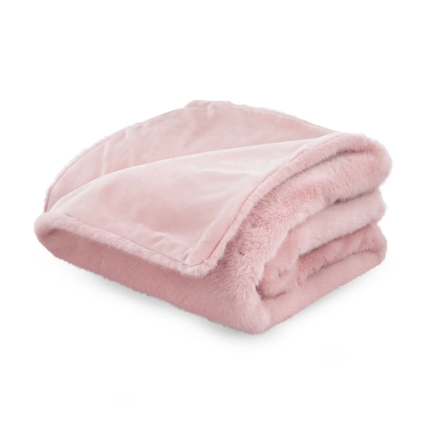 Amanda Blu Blush Fireside Faux Fur Throw Blanket