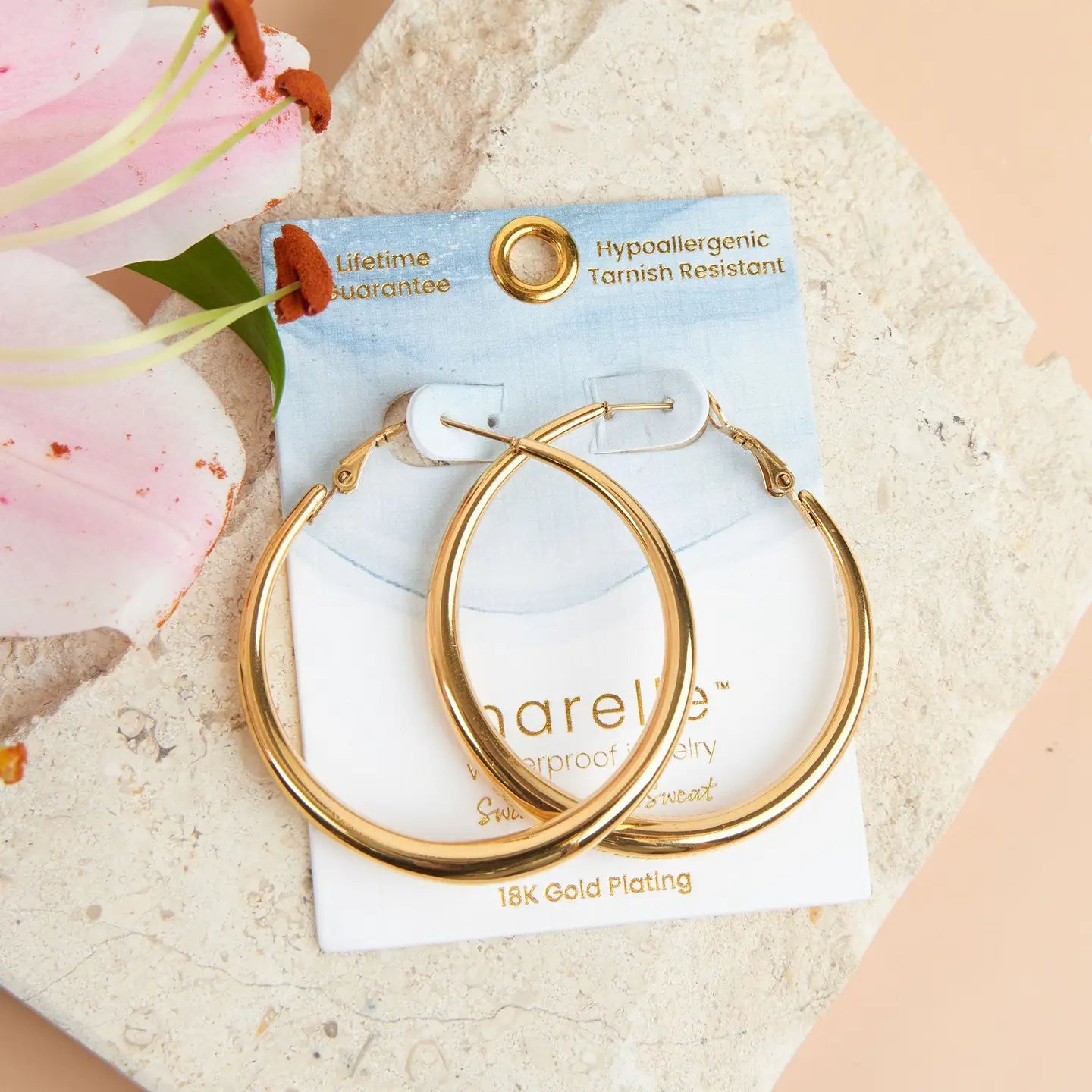 Chunky Hoop Earrings Gold