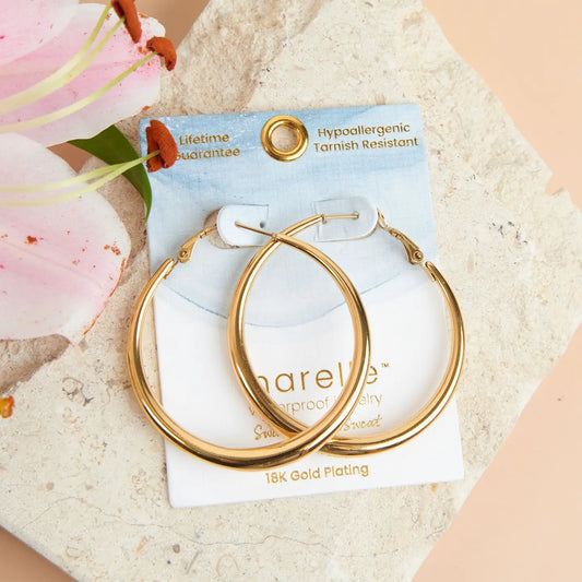 Chunky Hoop Earrings Gold