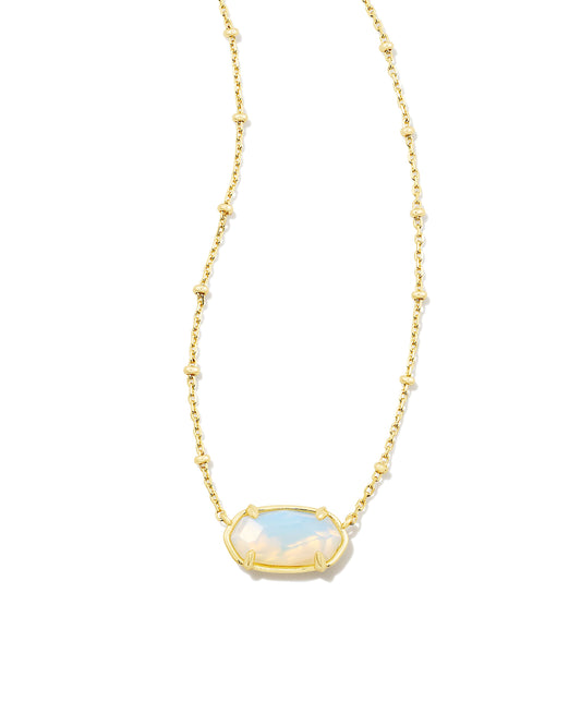 Another Elisa style, another reason to fall in love with this icon all over again! The Faceted Gold Elisa Short Pendant Necklace in Iridescent Opalite Illusion features a faceted stone face, letting this pendant really shine. Plus, its satellite chain adds a trendy touch of texture for some extra dimension.