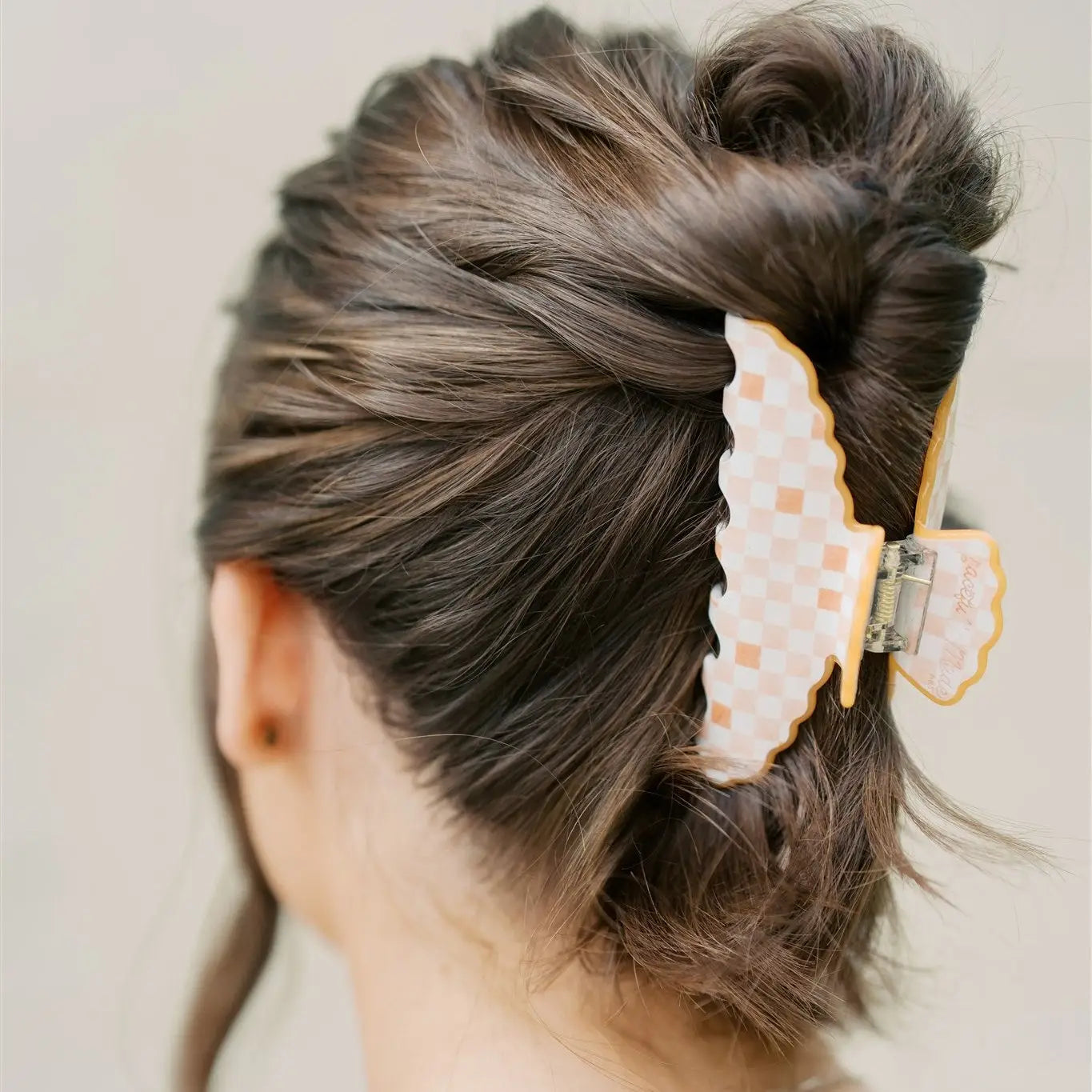 Orange Scalloped Clawclip