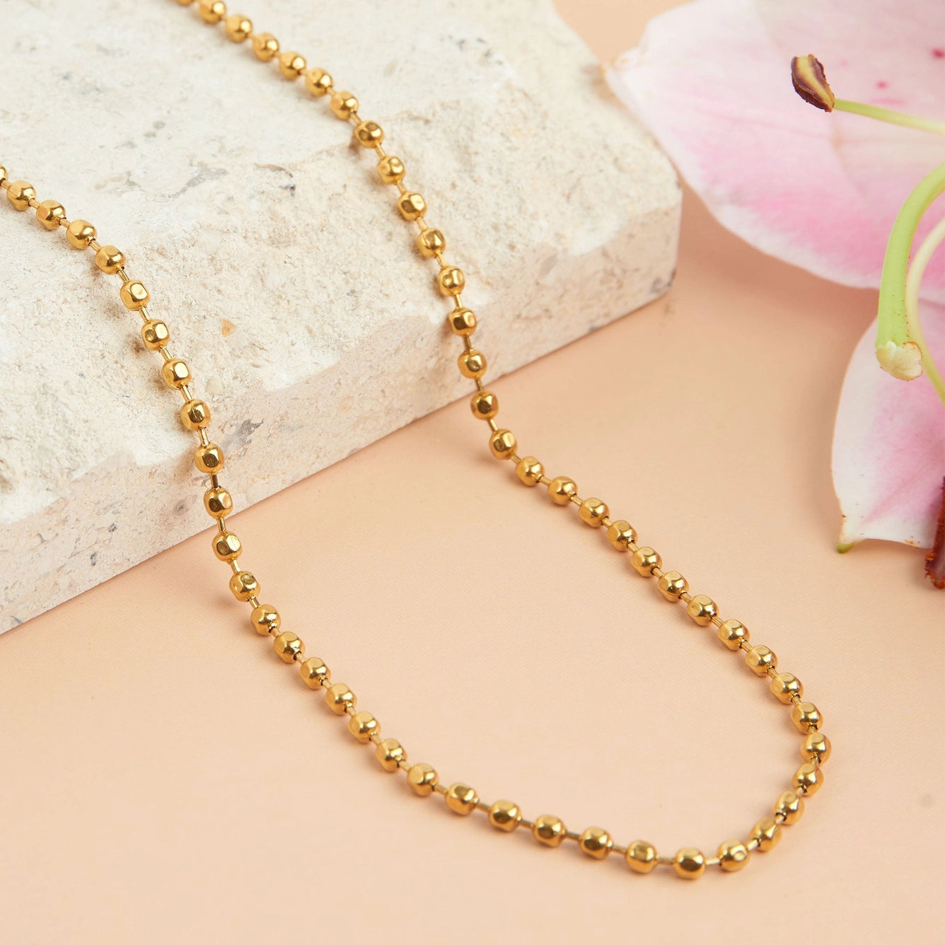 gold ball chain necklace
