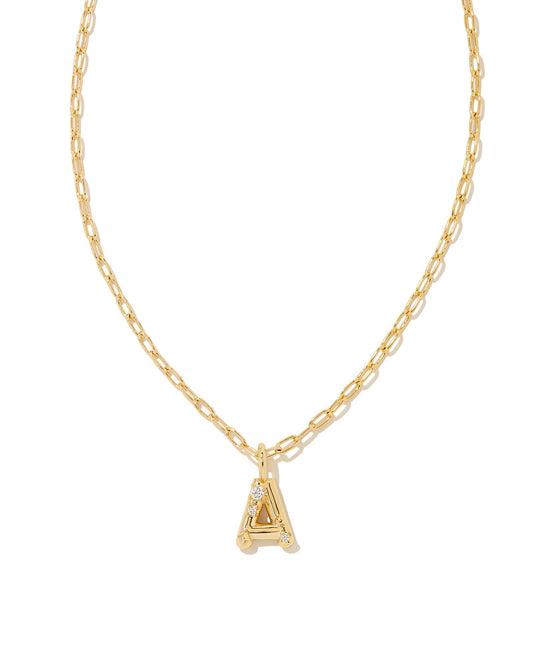 Personalize your everyday look with the Crystal Letter Short Pendant Necklace in White Crystal. Whether you’re rocking your initial or a loved one’s, this sentimental layer is one you’ll keep coming back to again and again.  Dimensions- 16' CHAIN WITH 3' EXTENDER, 0.62'L X 0.35"W PENDANT Metal- 14K Gold plated over brass Closure- Lobster Clasp Material-   White CZ Letter A
