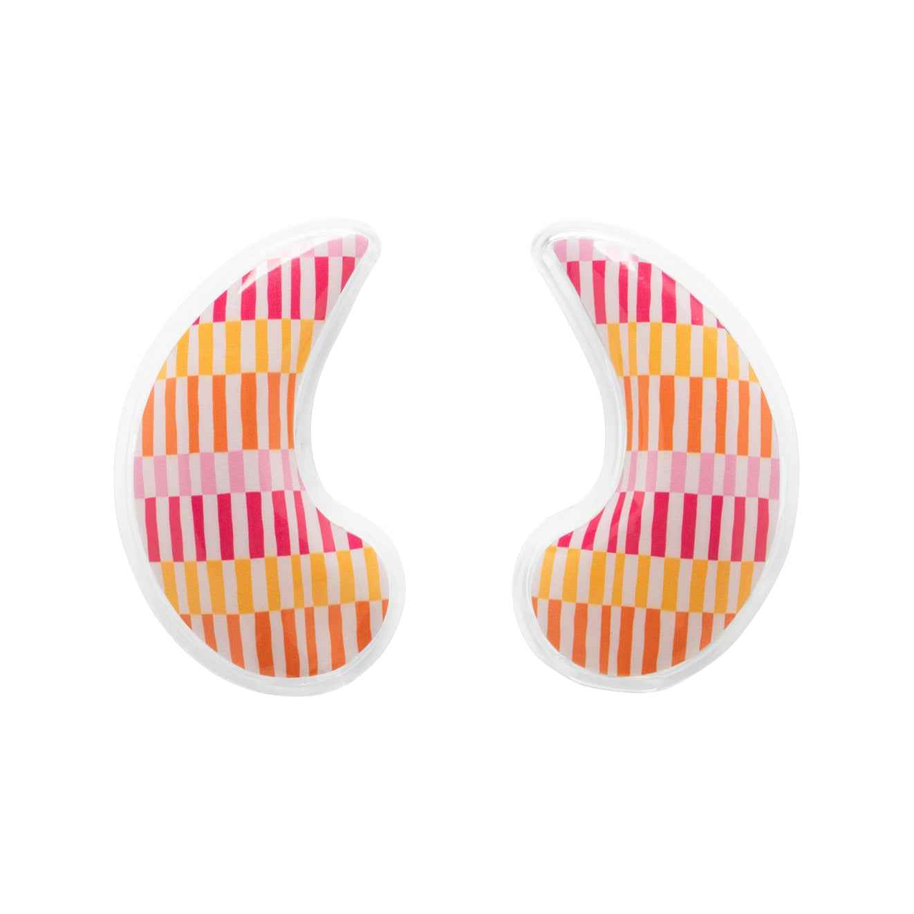 Orange, yellow, and pink striped pattern gel eye pads