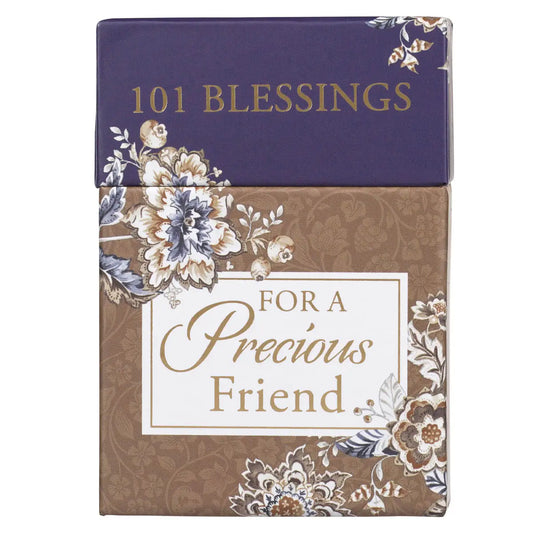 Honey-brown and navy floral design, Honey-brown lettering, Trust Honey-brown and Navy Floral Collection, Artwork by Stephanie Ryan, 51 double-sided cards, Full-color cards, Each box shrink-wrapped,