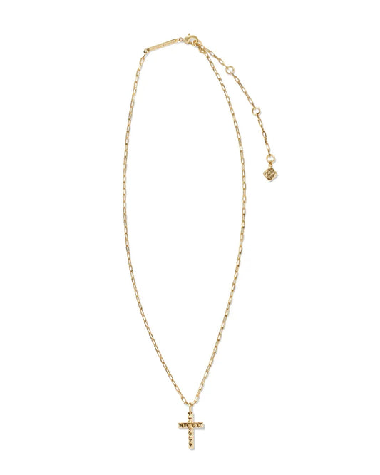 gold cross pendant necklace 